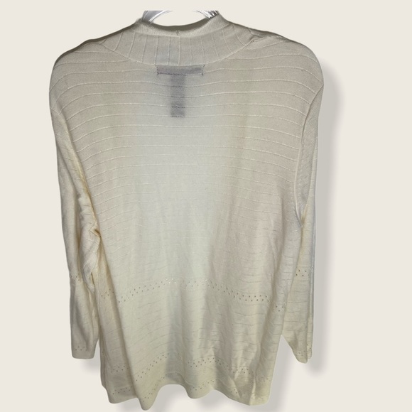 Cream Long Knit Cardigan - Picture 8 of 8